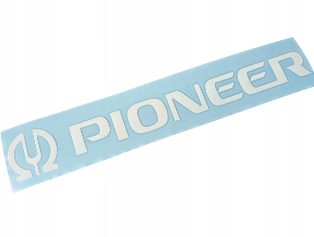 Naklejka retro Pioneer 80cm biała duża na szybę