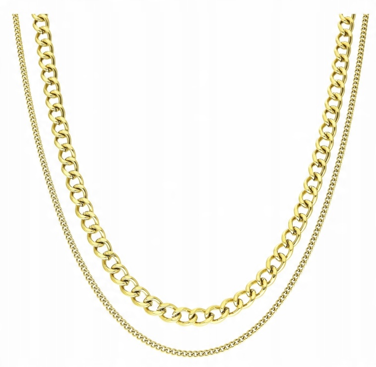 

Naszyjnik Złoty Chain Podwójny Stal 316 L