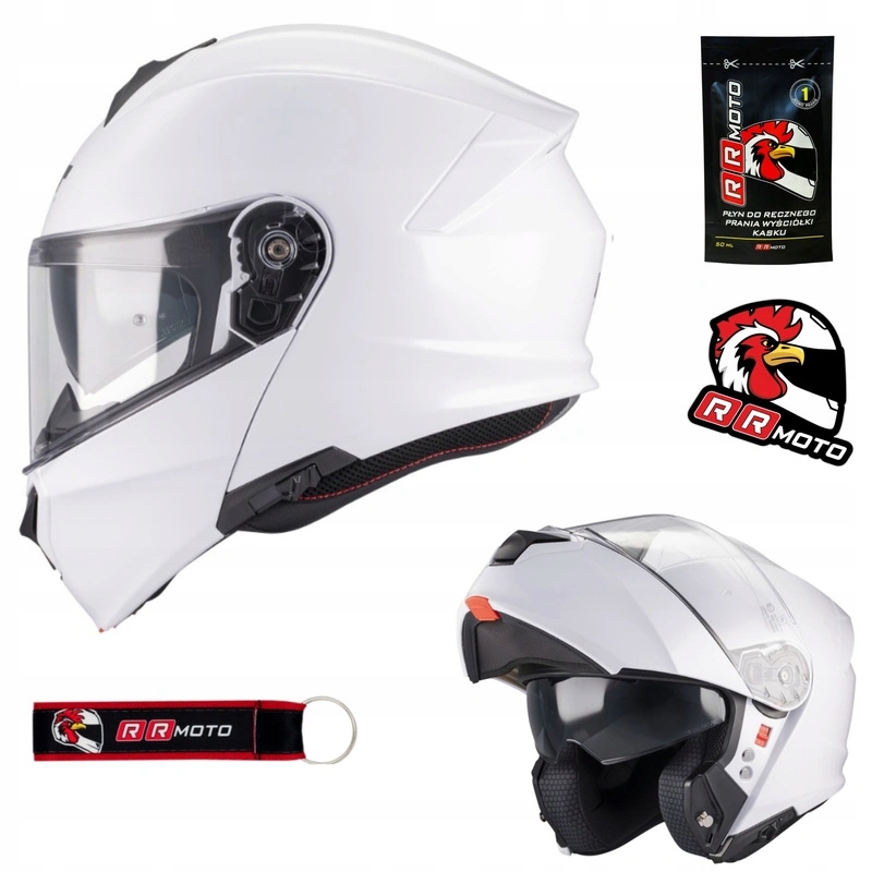 Motocyklová prilba s čeľusťou Mt Genesis Sv Pure Gloss White biela Darčeky
