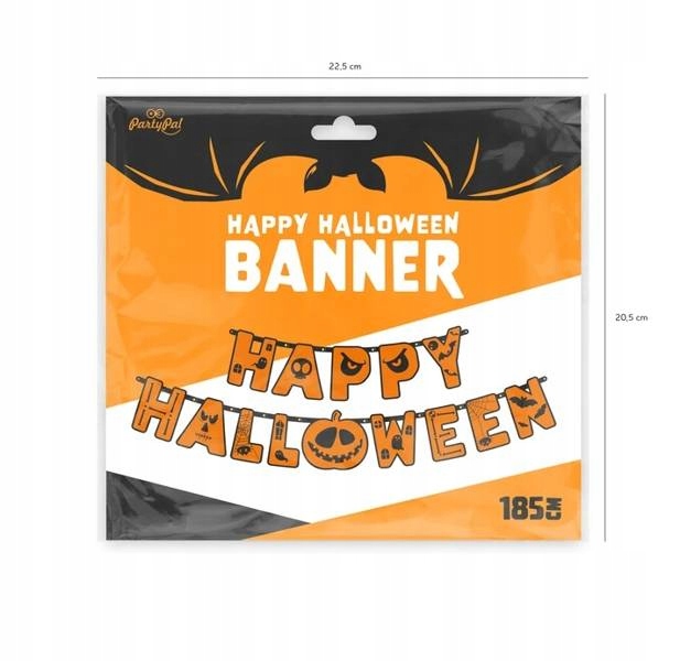 BANER HAPPY HALLOWEEN 185 CM GIRLANDA Z DYNIĄ Marka PartyPal