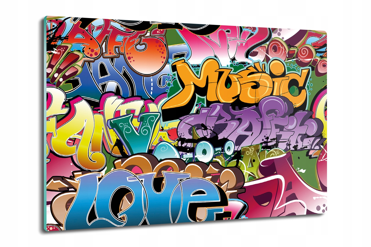 Kuchyňská deska Vál z tvrzeného skla 80x52 Nápisy graffiti