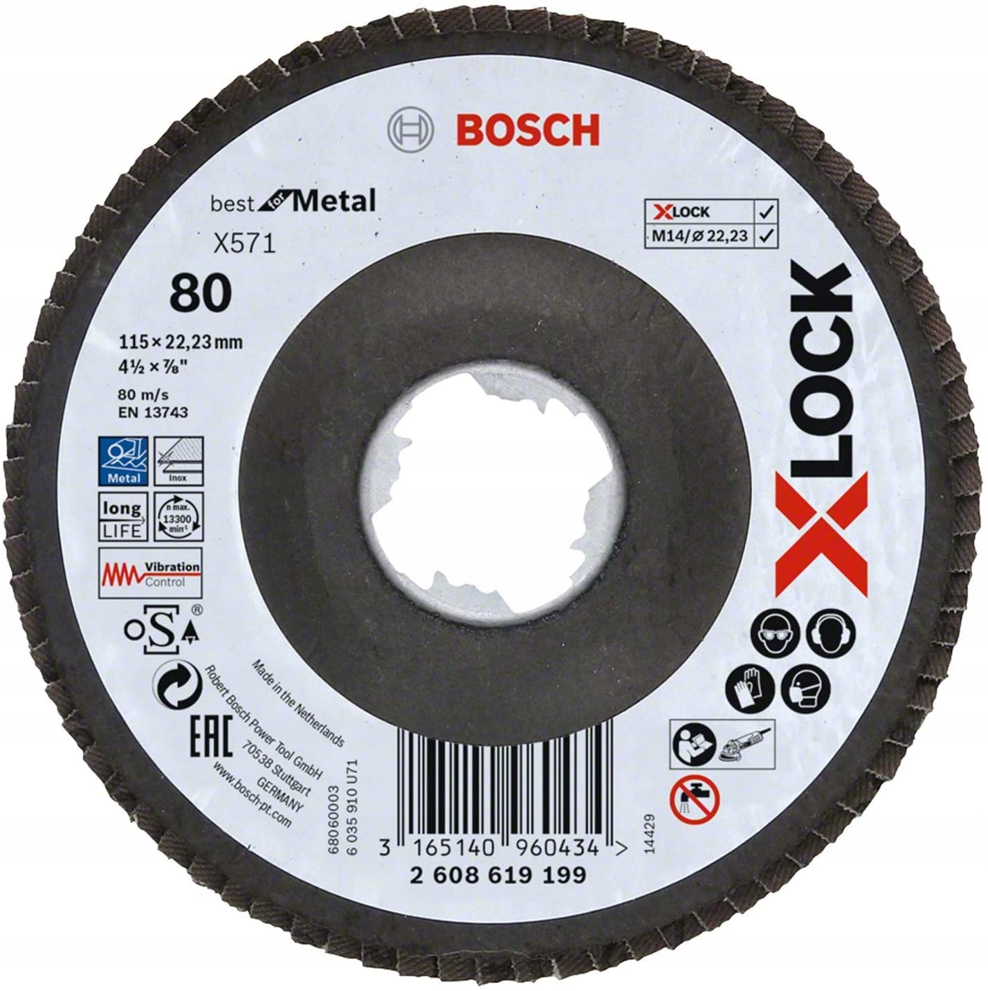 

Bosch tarcza listkowa lamelka P80 115mm X571 Xlock
