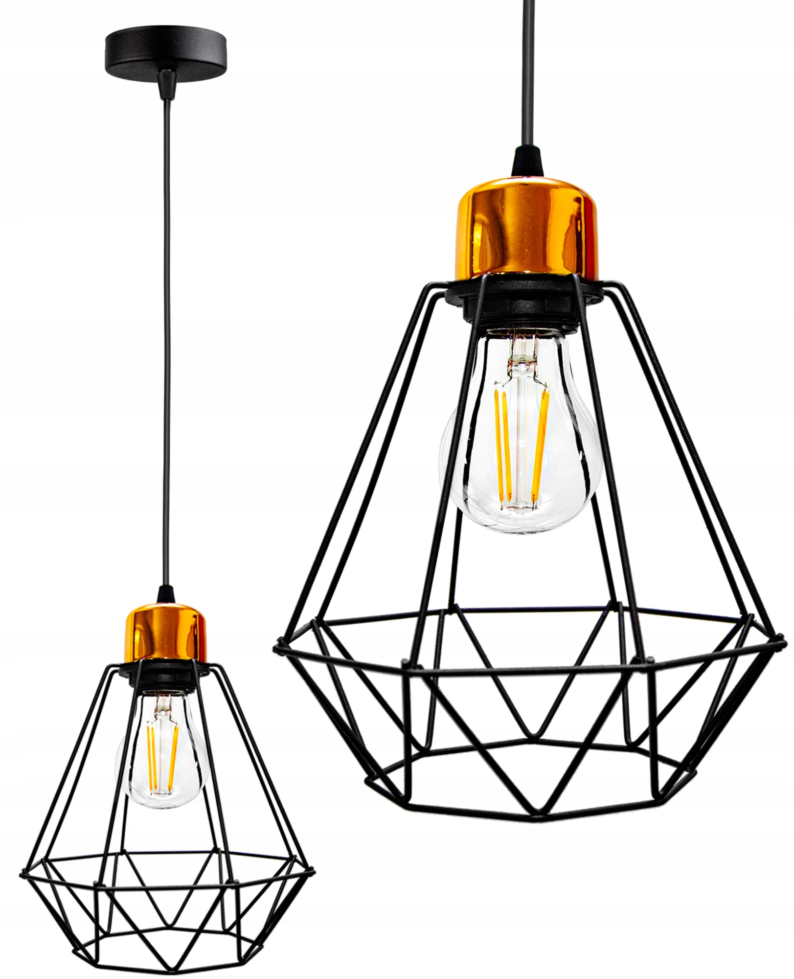 

Lampa Wisząca Sufitowa Żyrandol Loft Diament Led