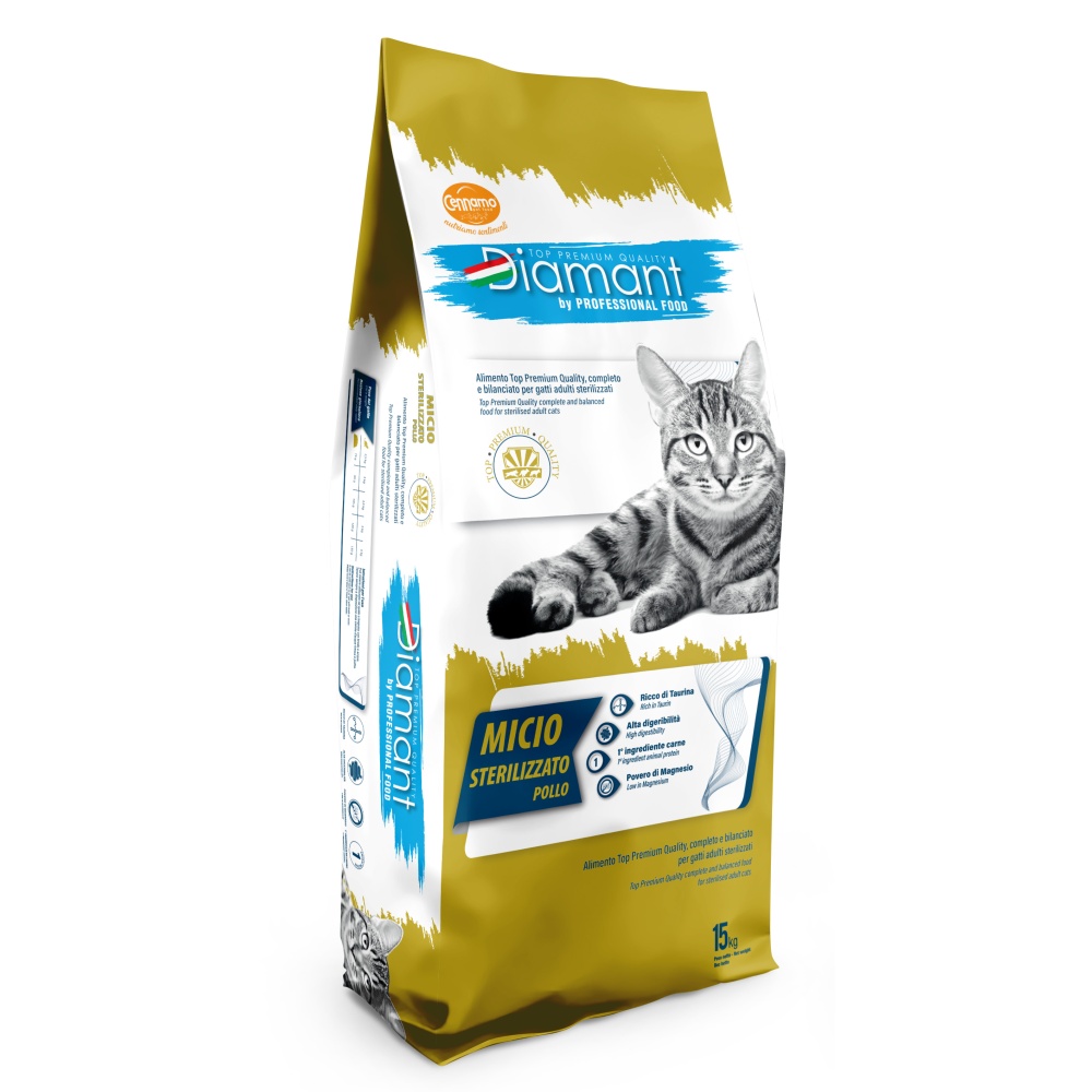 Levně Diamant Cat Micio Sterilised Kuřecí 15 kg