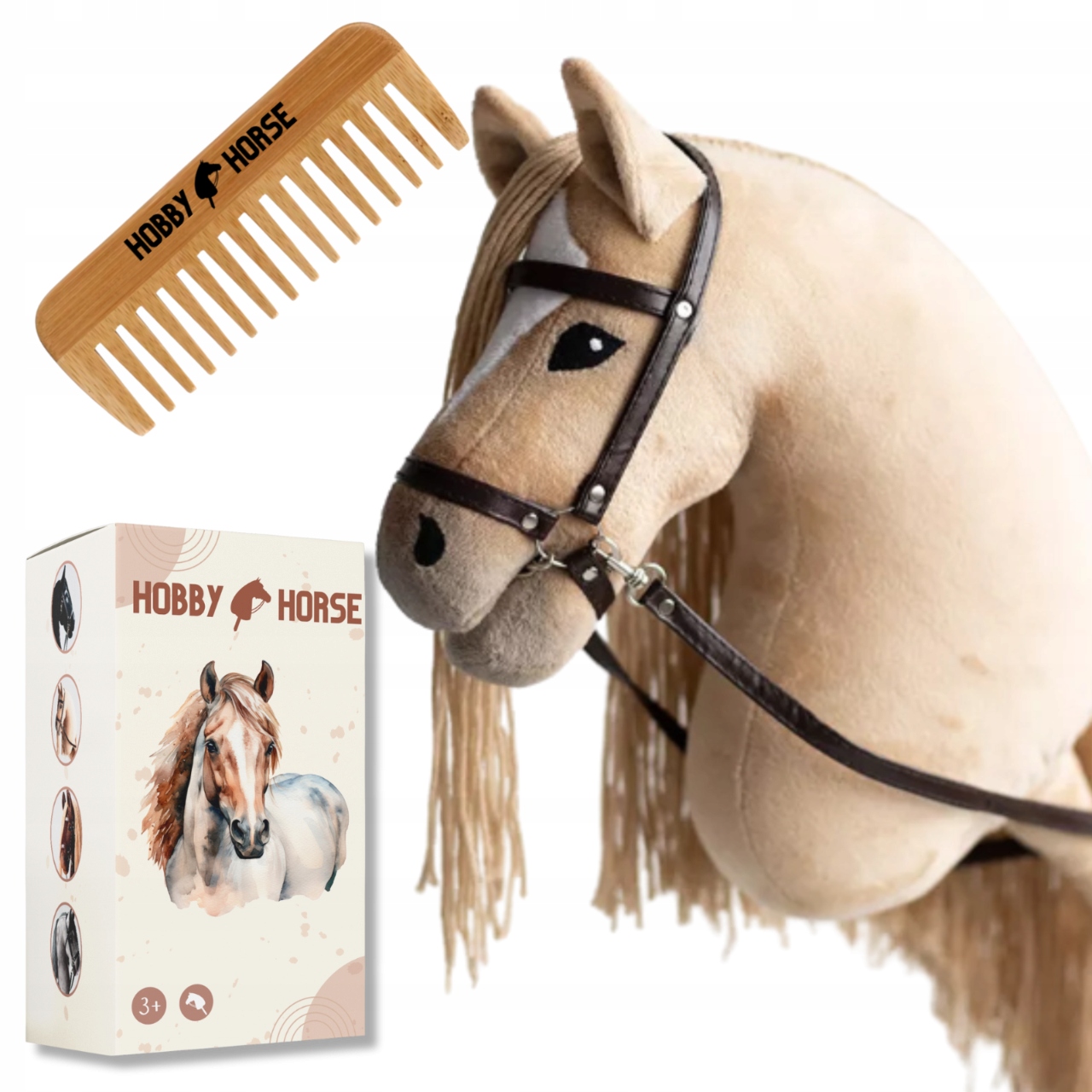 Hobby Horse Kůň Na Tyči A3 Koník S Hřívou Hlava Koně Hřeben Krabička