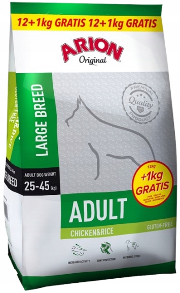 Arion Original Adult Large Chicken Rice Karma Z Kurczakiem 12kg +1kg