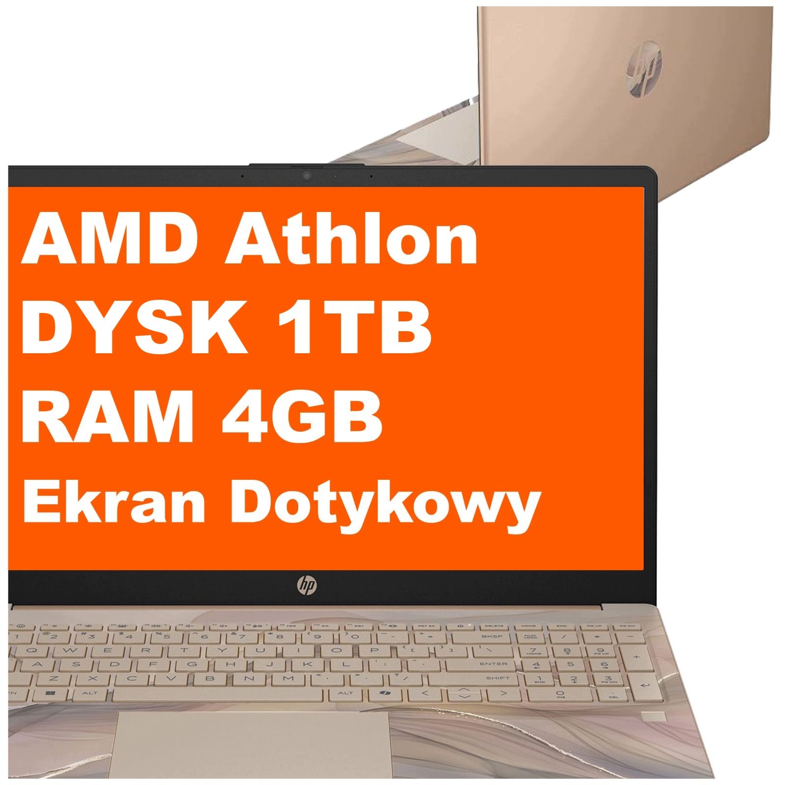 Laptop Hp 15-fc Amd Athlon 4GB 1TB Amd Radeon 15,6" Hd Dotyk W11 Brązowy