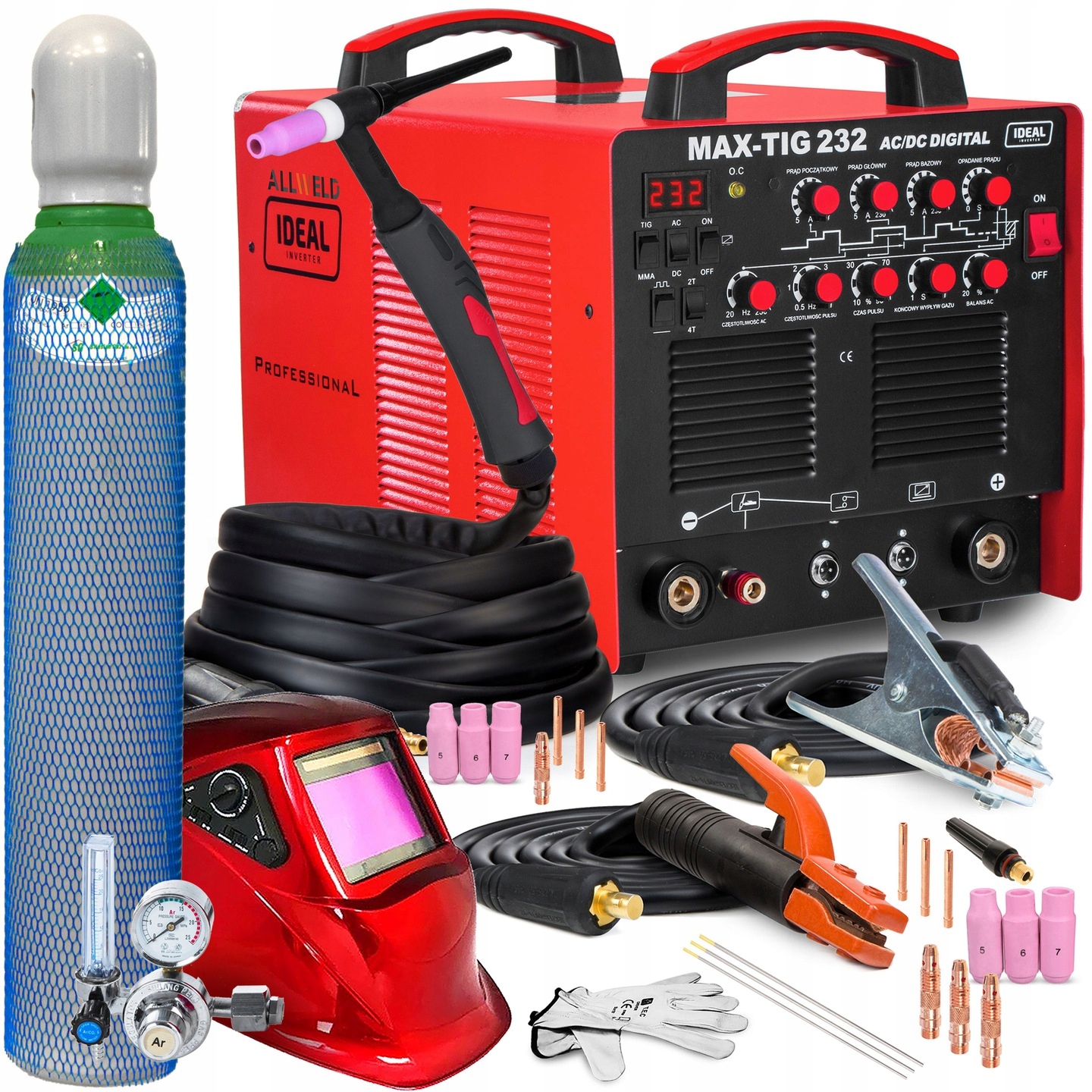 Invertorová Svářečka Ideal Max Tig 232 Mma Ac DC Puls 230V 200A Hliník