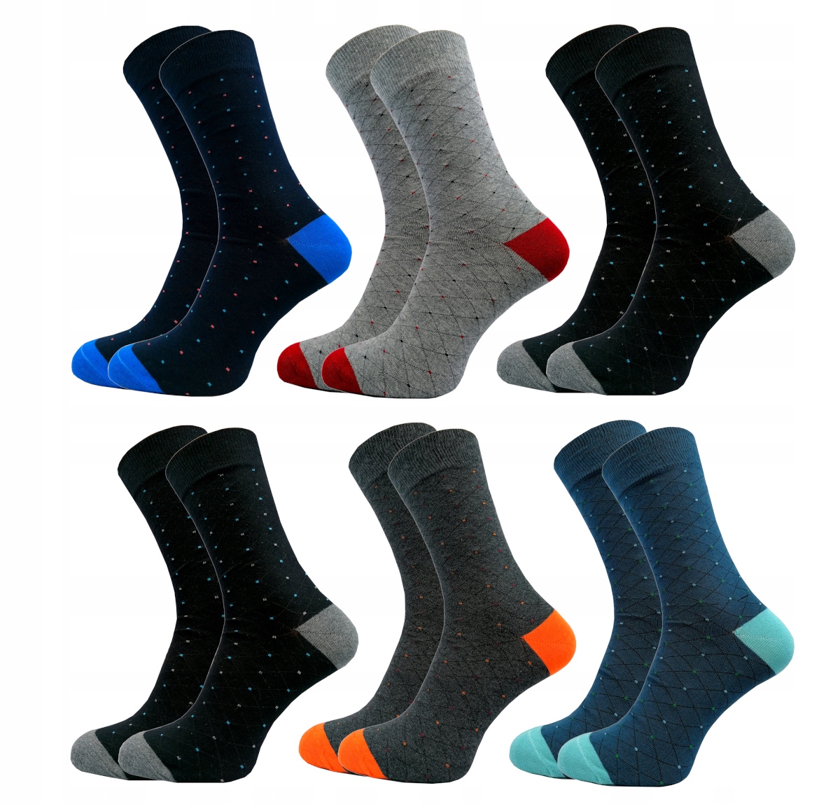

6x Skarpety Bawełniane Garniturowe Wysokie Premium