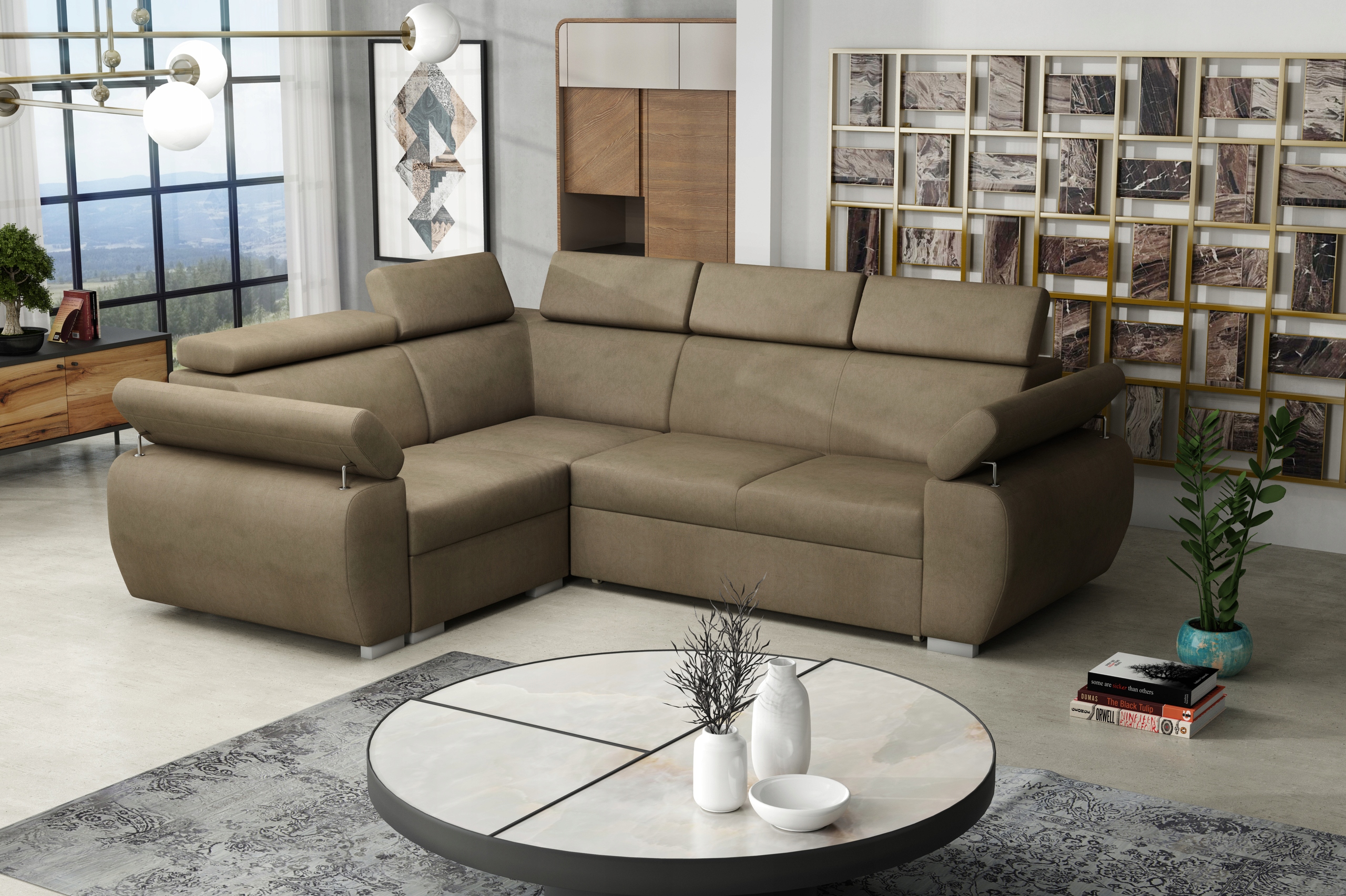 Narożnik PORTLAND V wolnostojący modułowy spanie