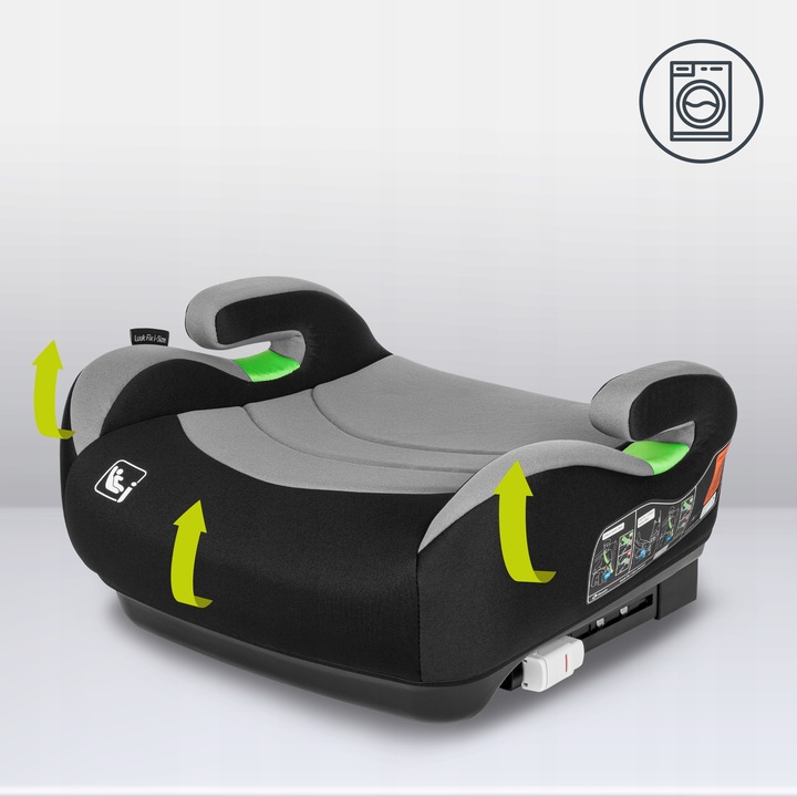 LIONELO LUUK FIX I-SIZE PODSTAWKA SIEDZISKO FOTELIK SAMOCHODOWY 15-36KG Kolor Czerń Odcienie szarości i srebra