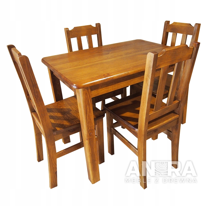 Stół + 4 krzesła DREWNO sosnowe wymiary