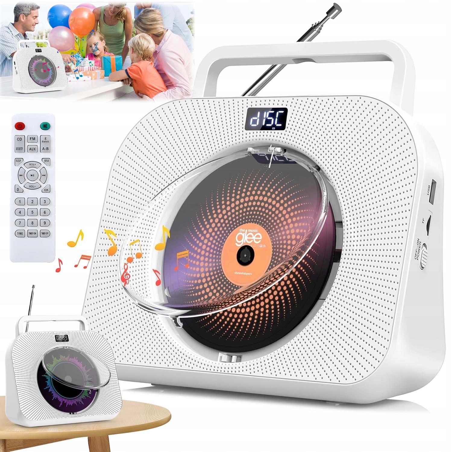 Přenosný CD/MP3 Přehrávač S Bluetooth 5.0 A Vestavěným Hifi Reproduktorem