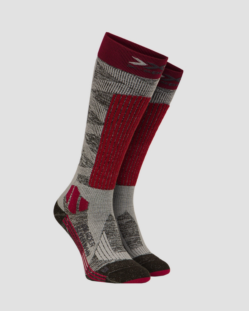 Skarpety damskie narciarskie X-Socks Ski Rider Silver 4.0 szary/czerw 35-36