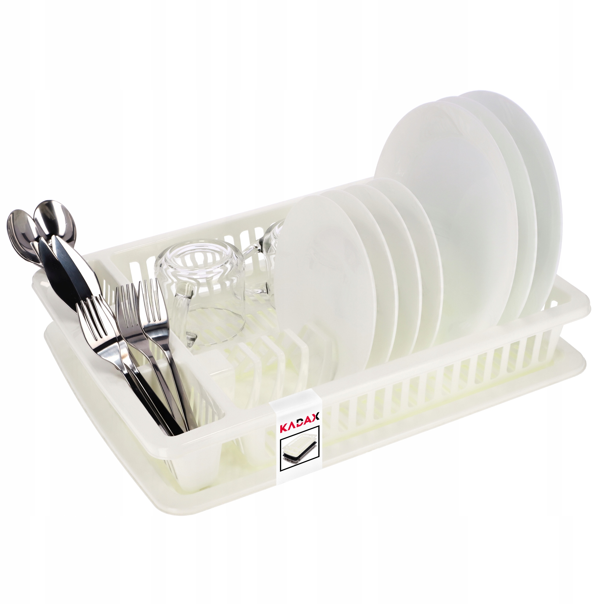 Levně Odkapávač Odkapávač Na Nádobí Na Příbory Velká Stojící Plastová Miska 46 cm