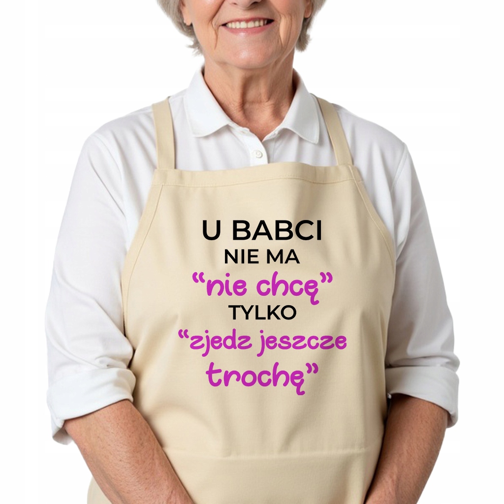 Kuchyňská zástěra Béžová Dárek k Vánocům pro babičku U babičky není „Nechci“