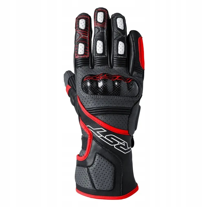 Turistické kožené moto rukavice Rst Fulcrum Ce Red XL