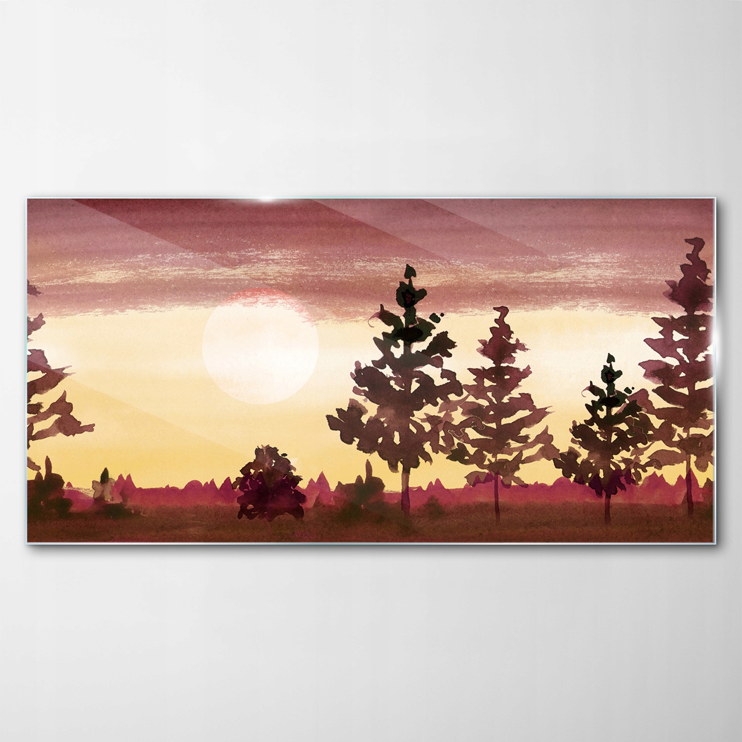 Tvrdený sklenený obraz Vzor Les Akvarely 120x60