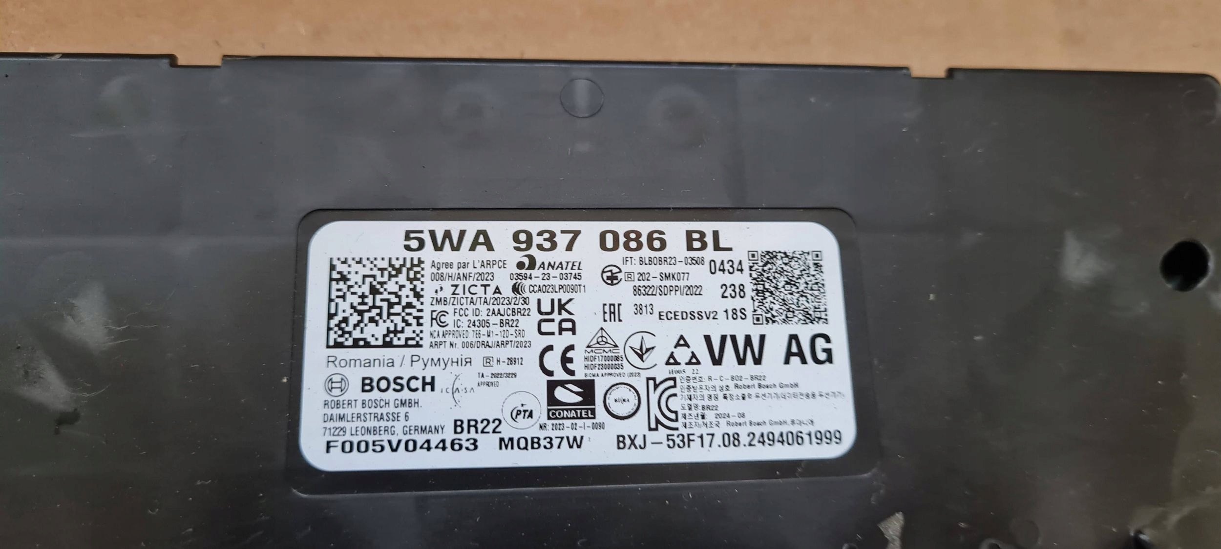 S3 8Y A3 LIFT module control unit KOMFORTU 5WA937086BL