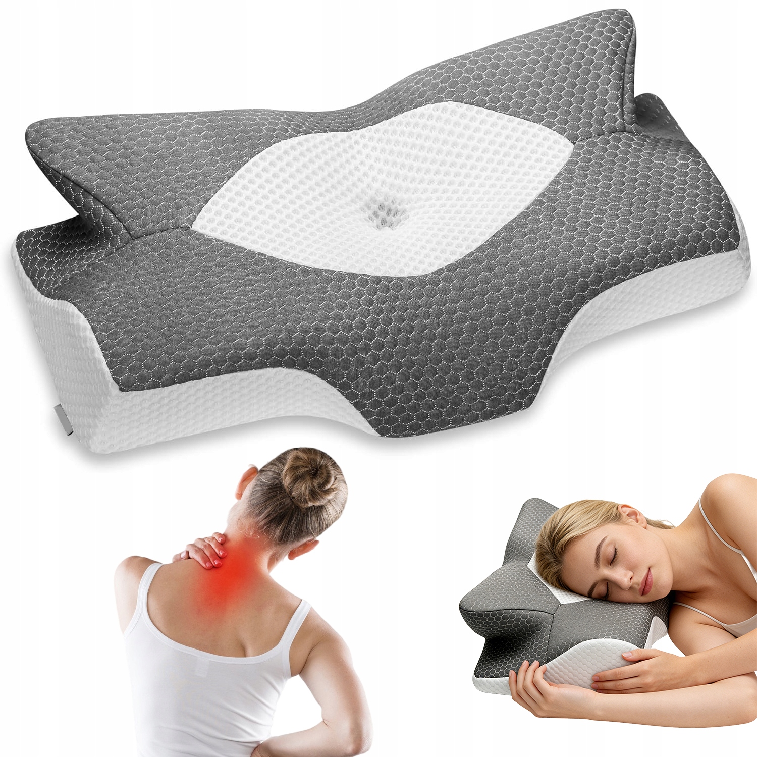 Poduszka Ortopedyczna Do Spania Na Boku Brzuchu Pianka Memory 65X40CM