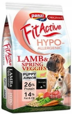 Levně Fit Active Hypoallergenic Lamb Štěňata Suché Krmivo Monoproteinové 4 kg