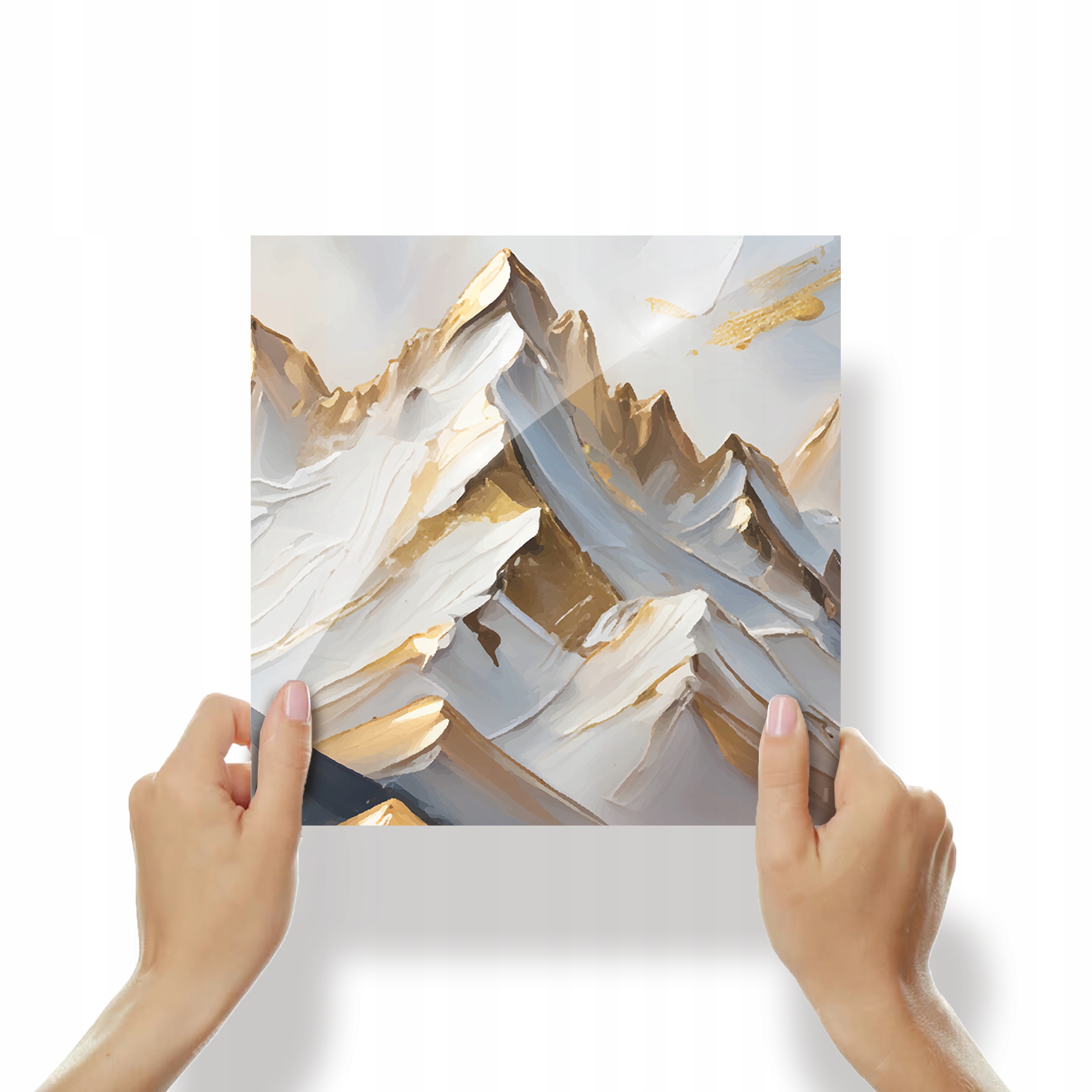 Obraz s motivem Hor, horská krajina se zlatem na plexiskle 30x30