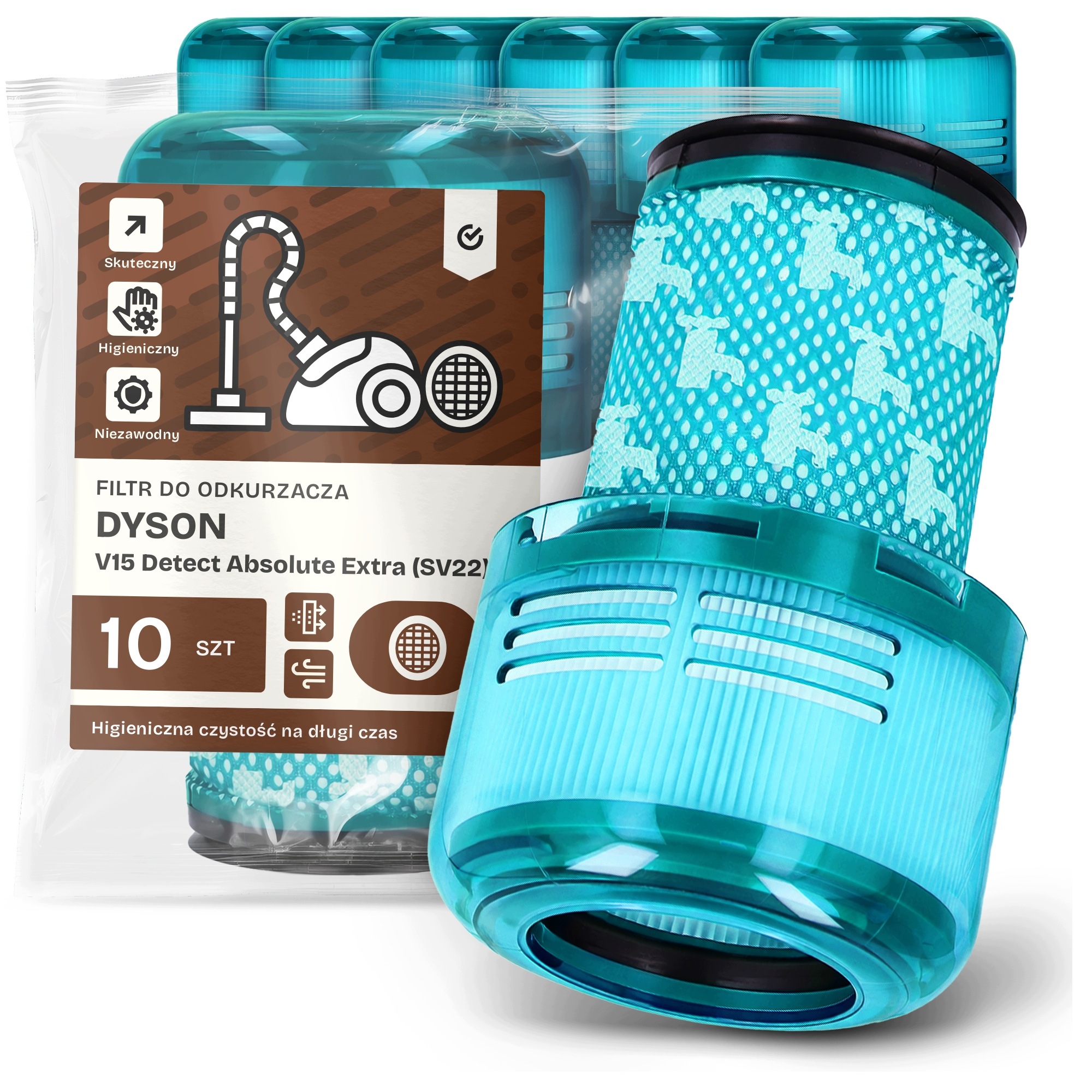 10 x Vzduchový Filtr Pro Vysavač Dyson V15 Detect Absolute Extra (SV22)