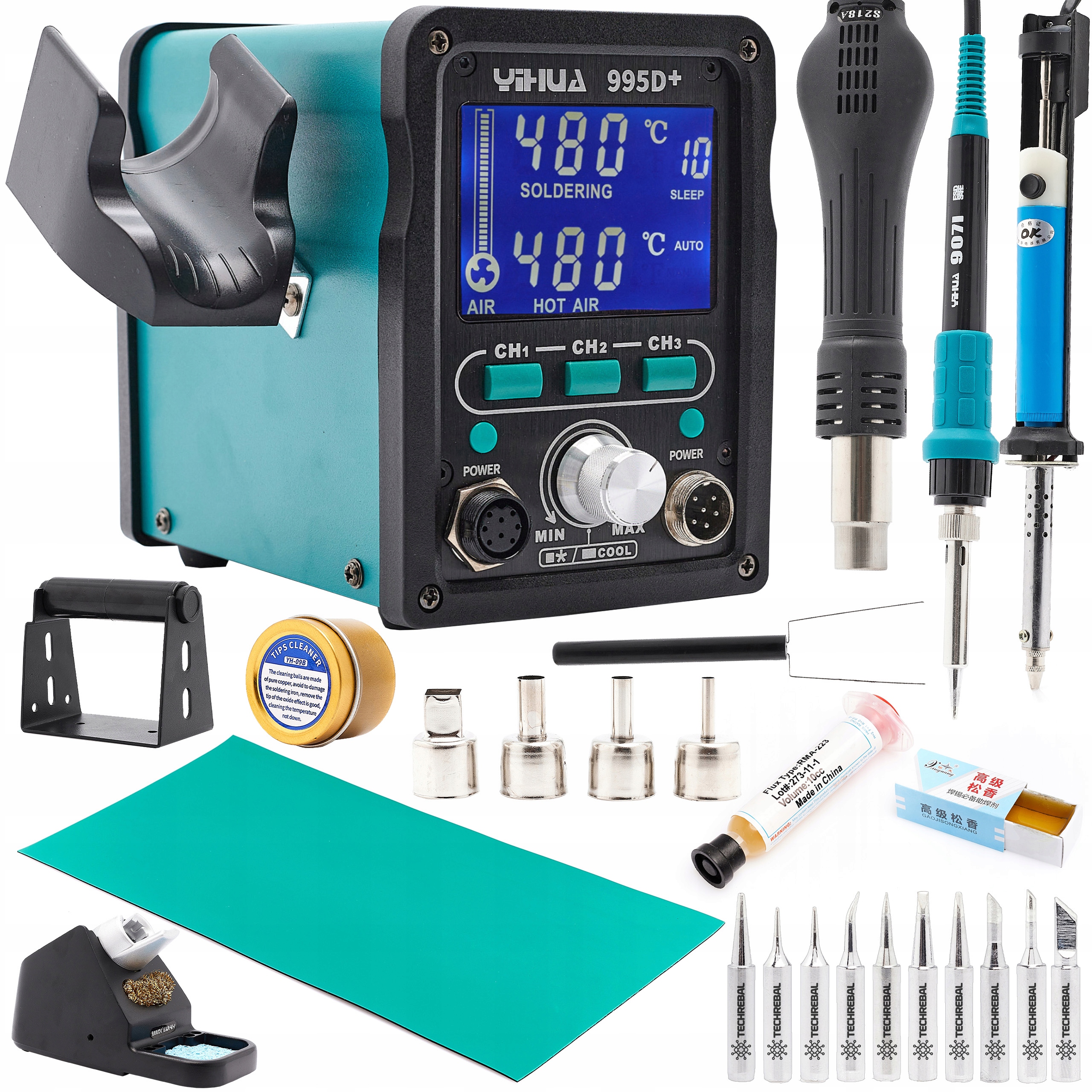 Hot Air Pájecí Stanice Yihua 995D+ Sada 3V1 Páječka Odpáječka