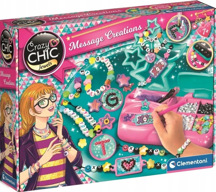 Crazy Chic ZESTAW PRACOWNIA LITERKOWEJ BIŻUTERII Marka Clementoni