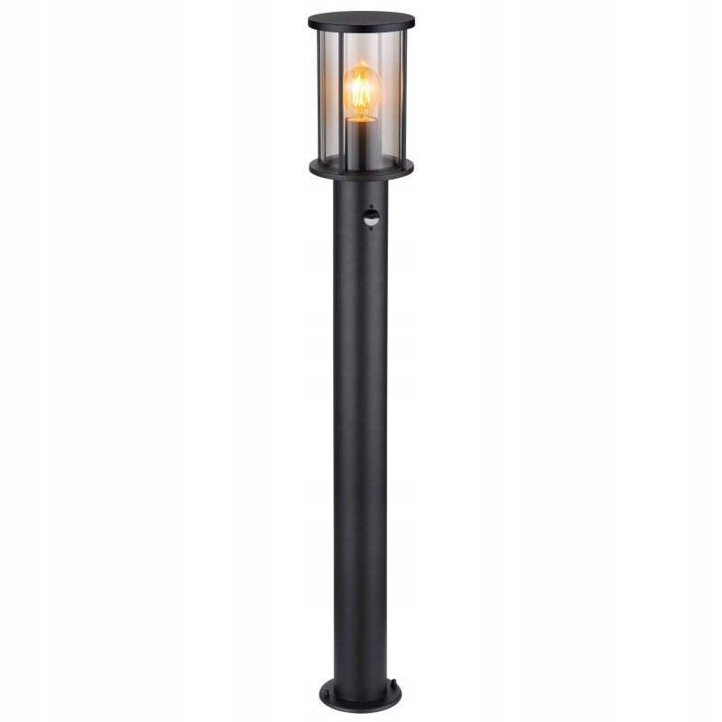 Záhradný stĺpik Gracey s snímačom pohybu, čierny, matný, 100 cm, IP54