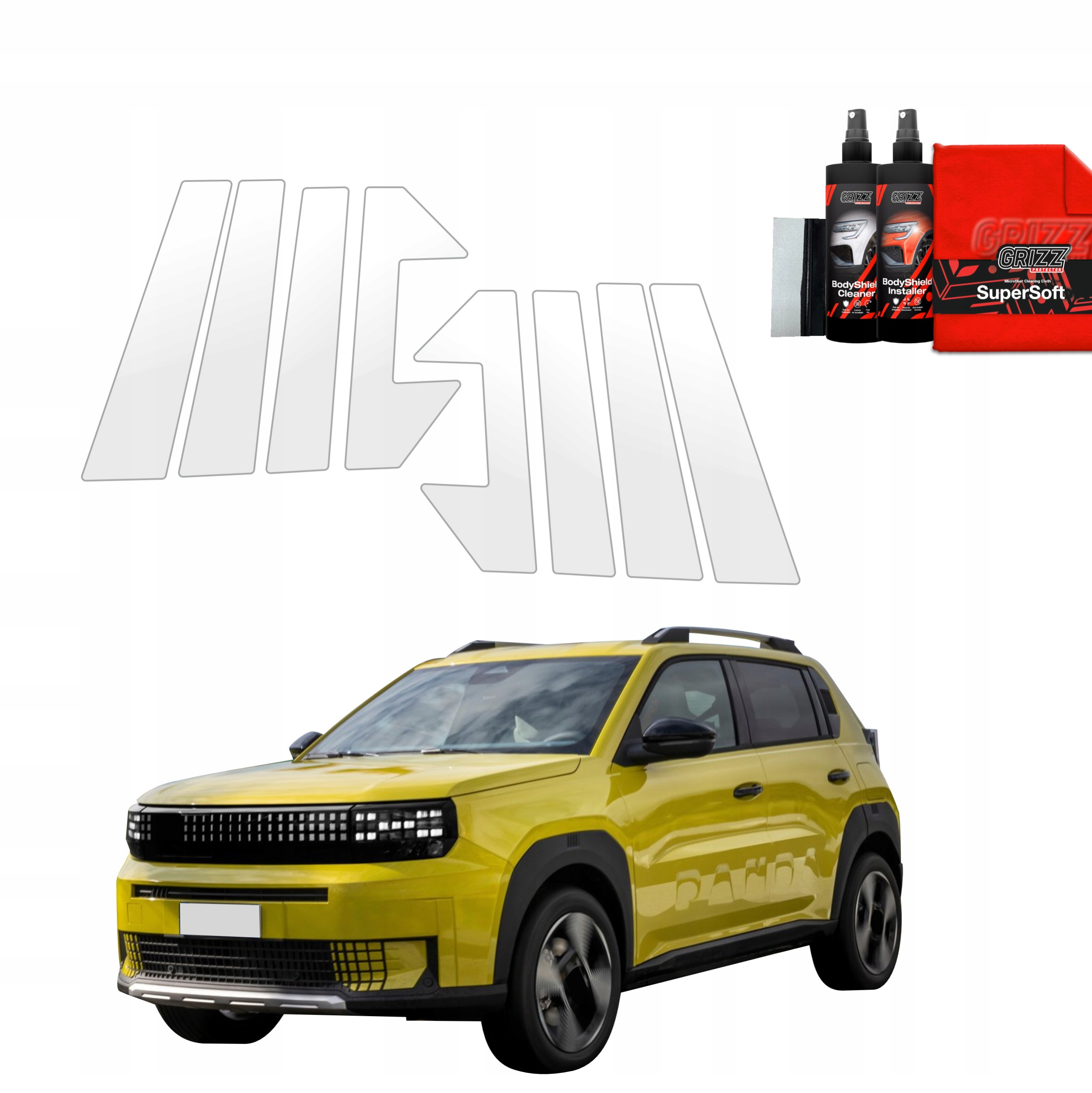 8v1 Fólie na sloupky pro Fiat Grande Panda (2025)