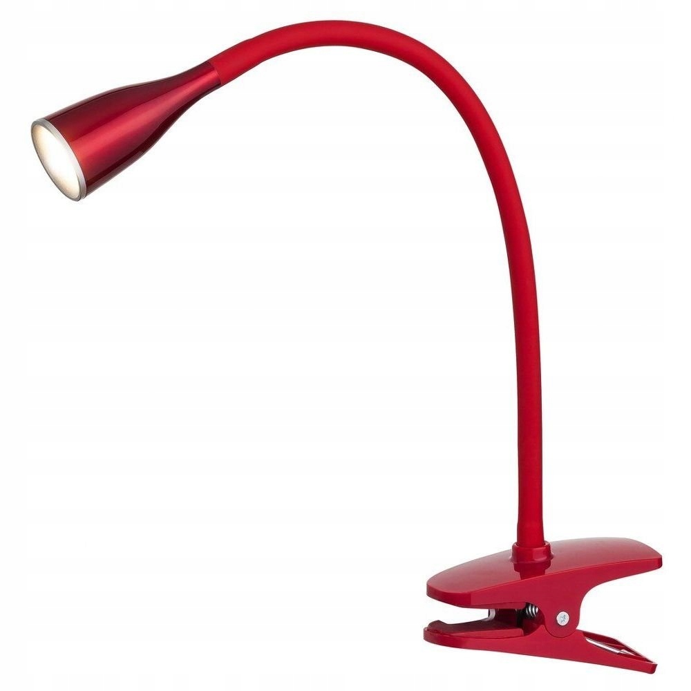 Červená nastavitelná stolní lampa s Led klipem