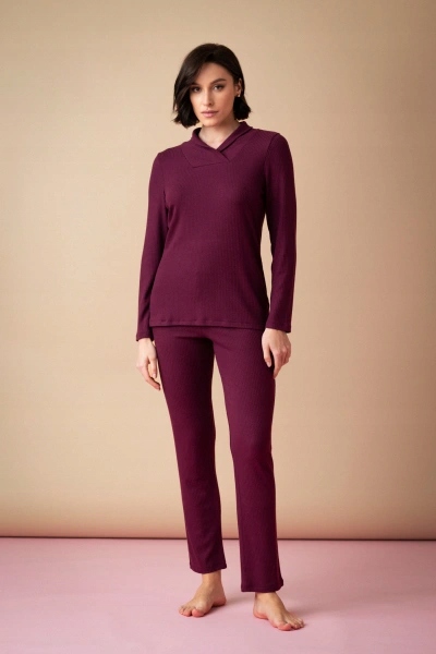 Sonnet dlouhé pyžamo s rolovacím límcem XXXL