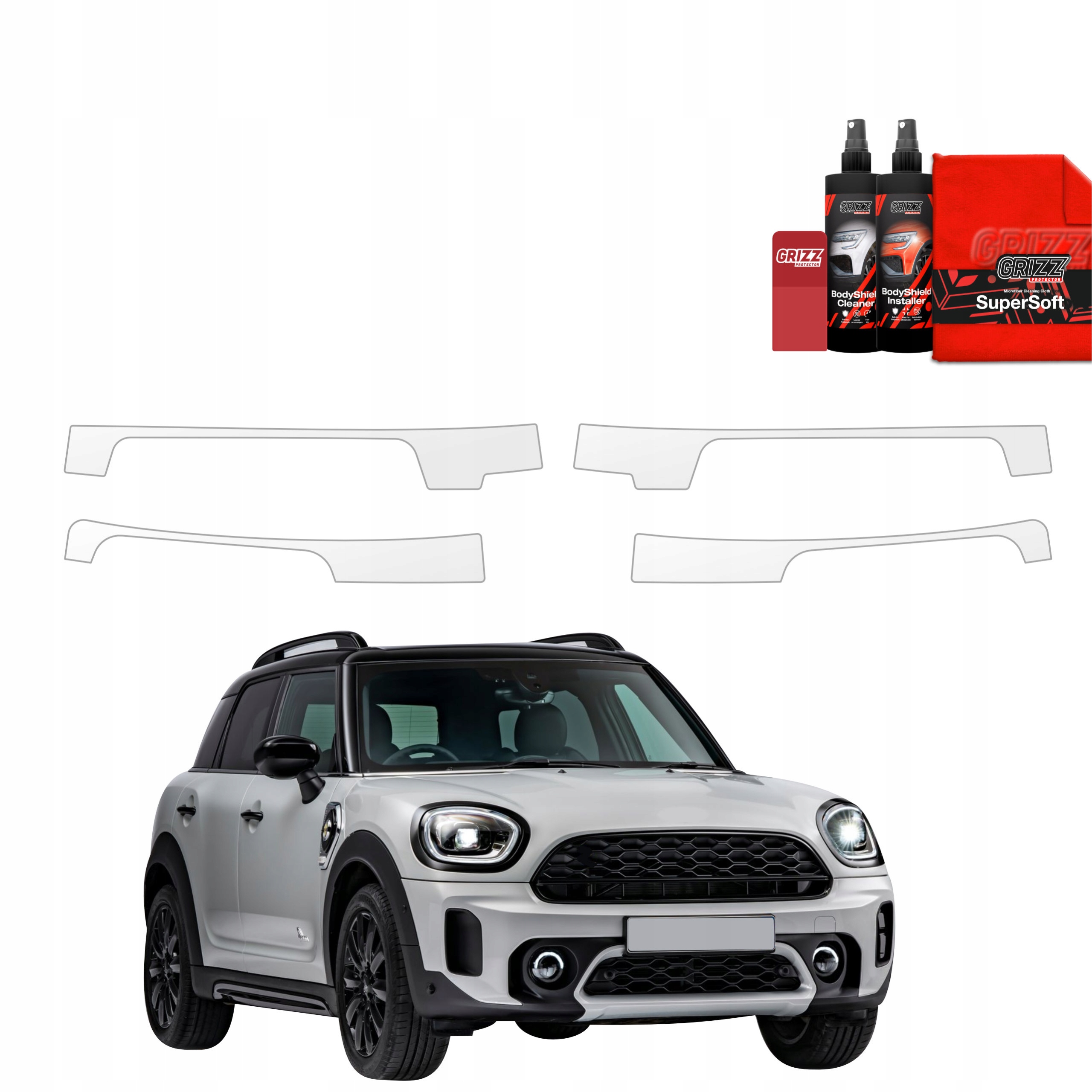 4v1 Fólie Ppf dýha na prahy pro Mini Countryman (2023-2025) Grizz