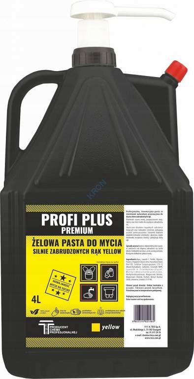 Pasta Do Rąk Profi Plus Premium Żelowa Żółta 4L, Autoryzowany Dystrybutor