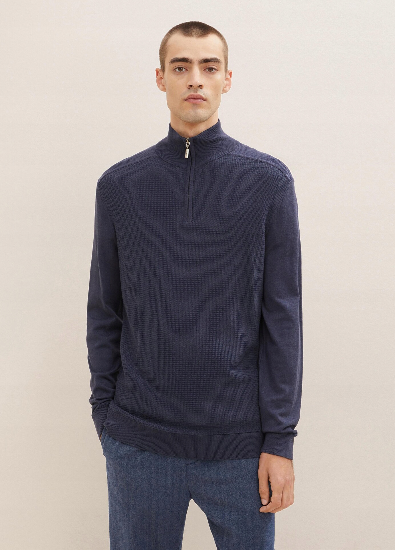 Tom Tailor@ Half Zip Blue Grey