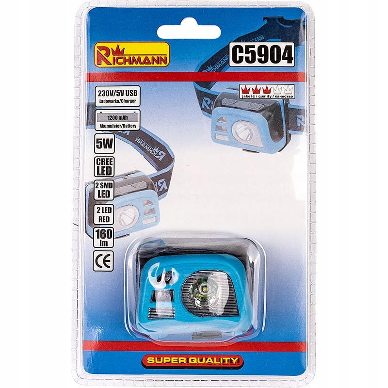 Richmann C5904 LATARKA CZOŁOWA LAMPA biała +czerw Kod producenta C5904