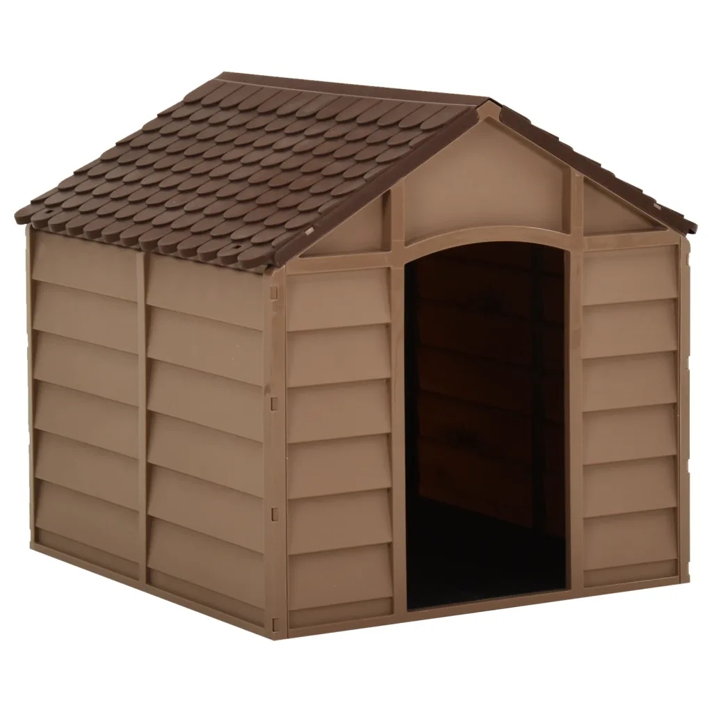 Bouda pro psa z polypropylenu Uv, hnědá, 71 x 71,5 x 68 cm