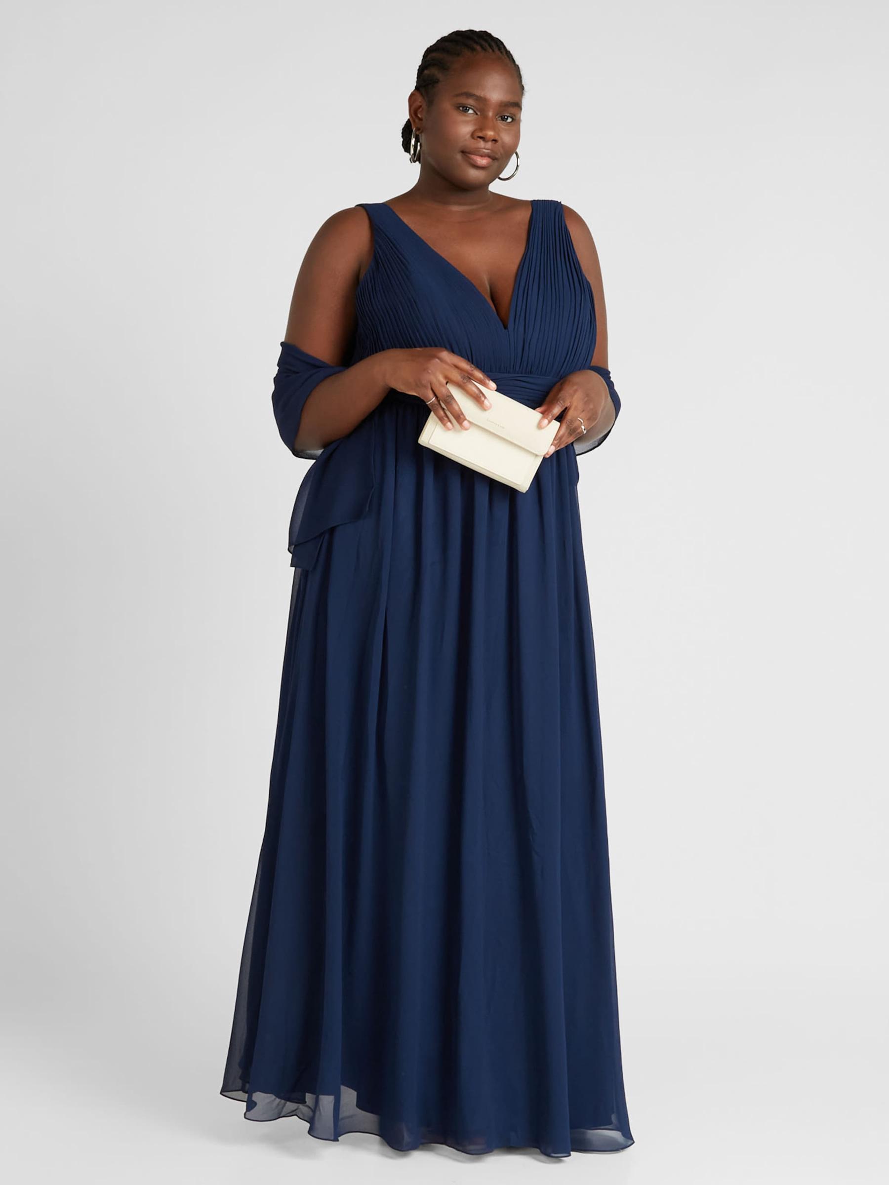 Tmavě Modrá Večerní Šaty Mascara 8XL