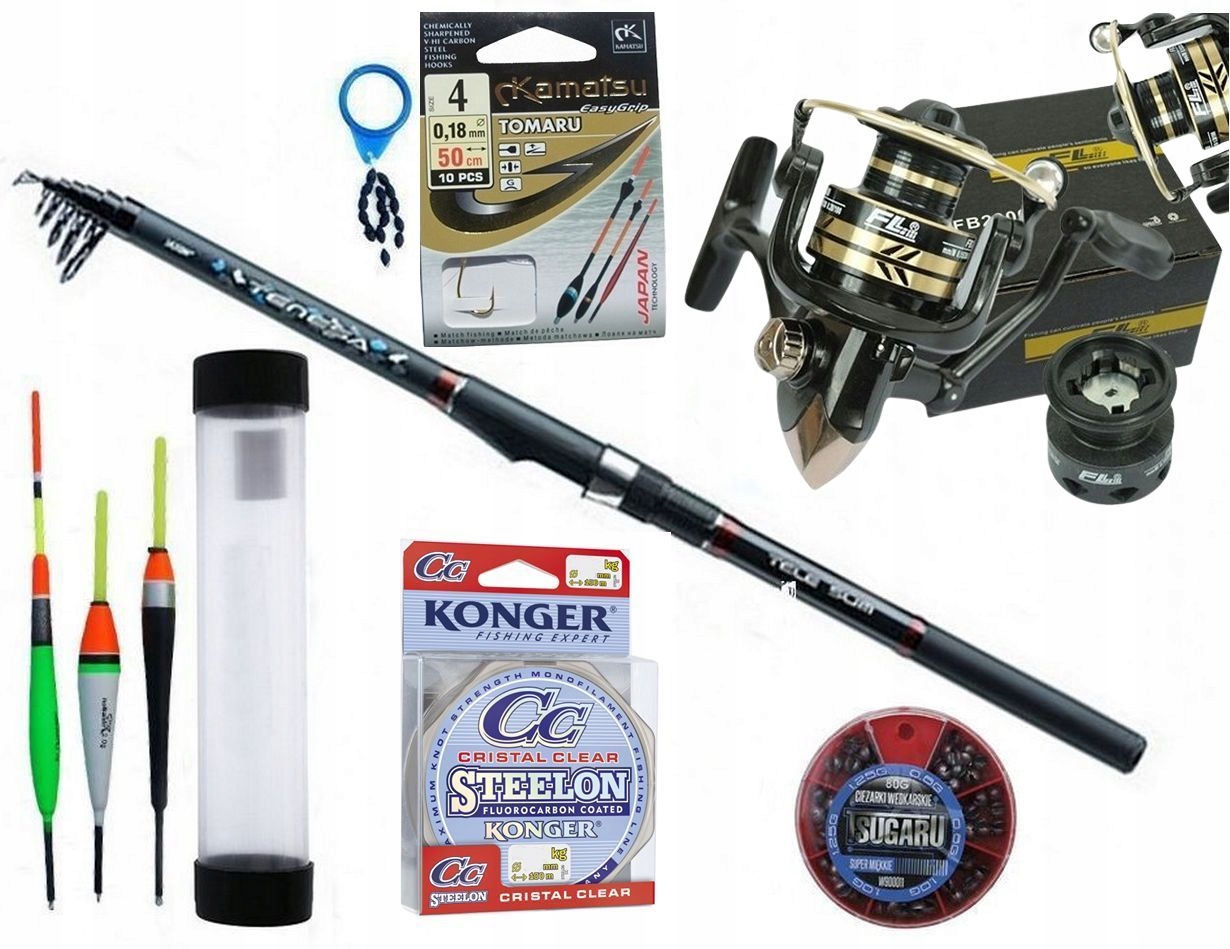 Zestaw Wędkarski Spławikowy Kompletny zestaw na jezioro, rzekę, staw