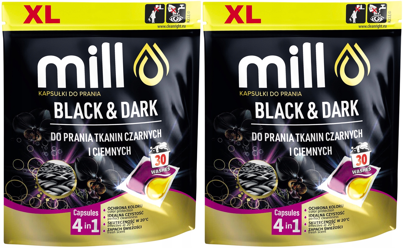 Levně 2x Kapsle Na Černé Tmavé Prádlo XL Černých Tkanin Black 4v1 30ks