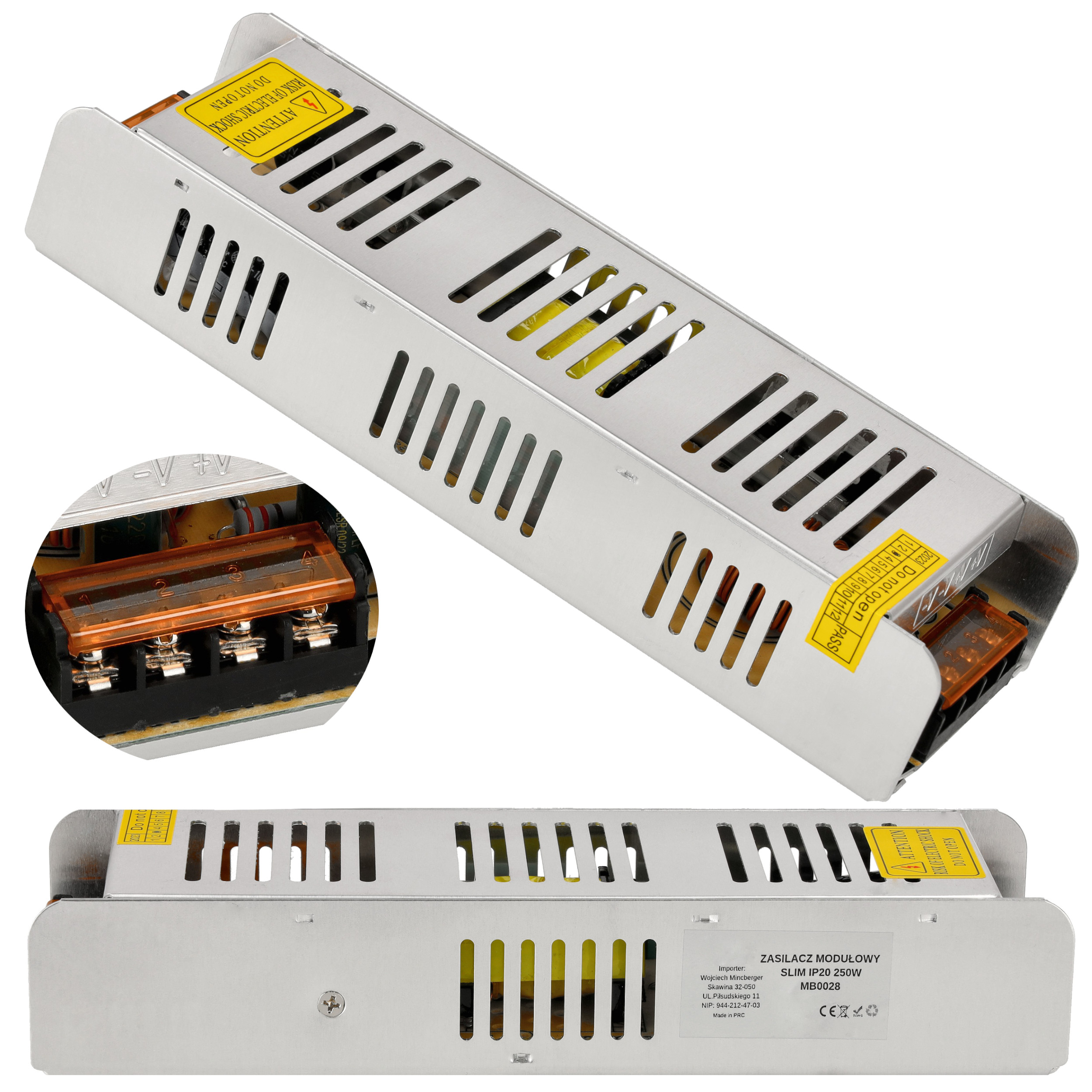 

Zasilacz do taśm Led modułowy Slim 20,8A 250W 12V