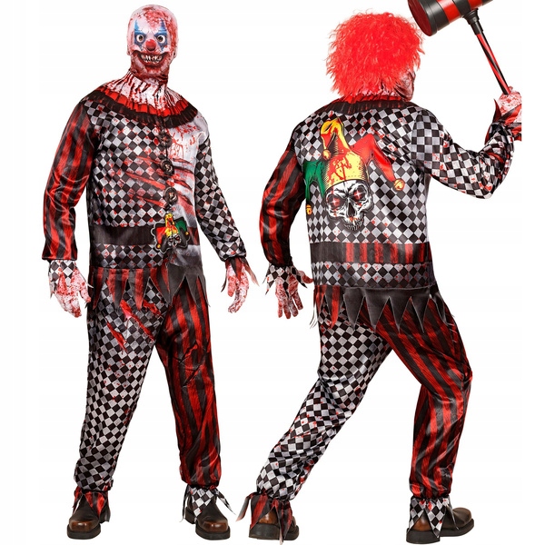 Kostým Strašidelný klaun Vrah Bláznivý cirkusák Halloween L