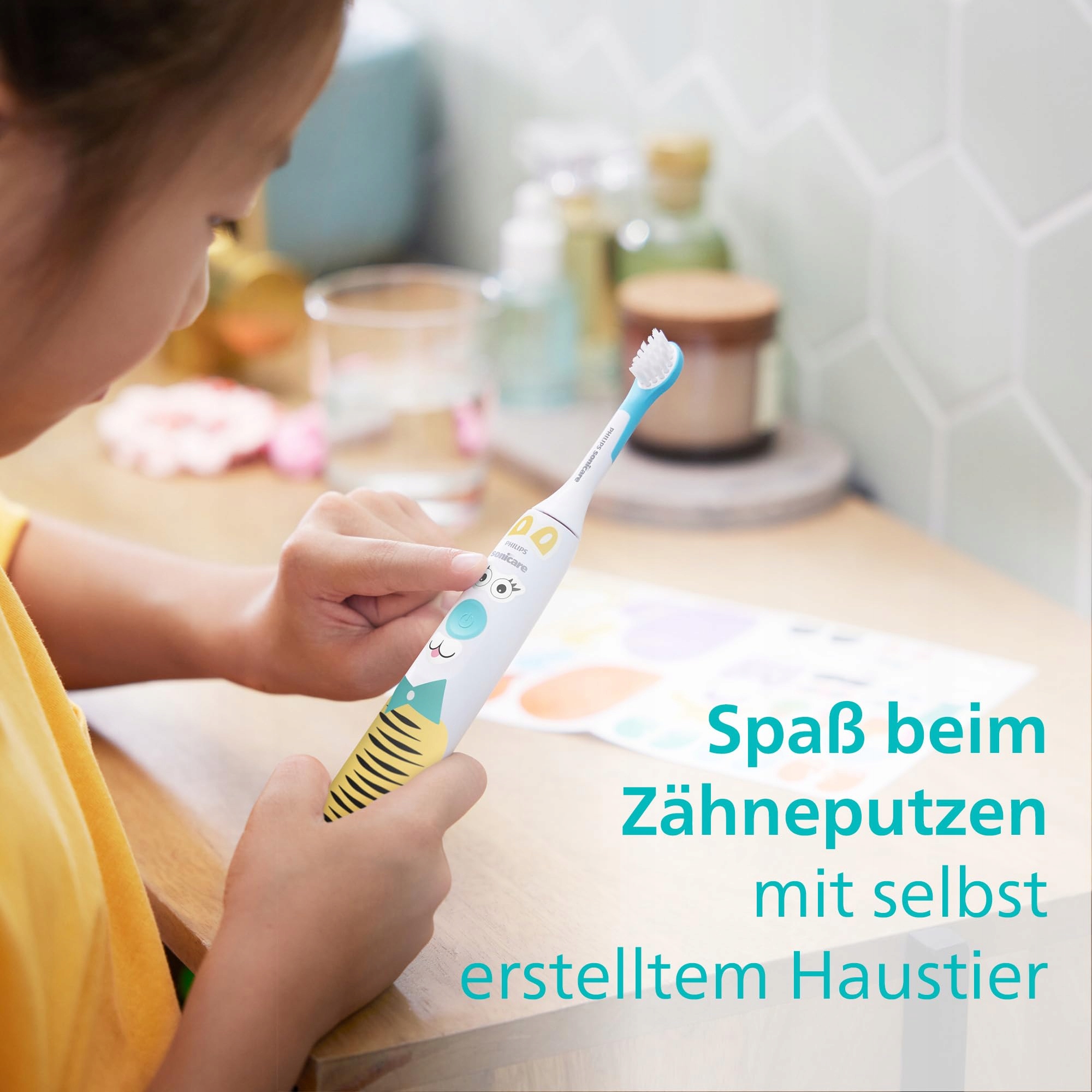 PHILIPS Sonicare Dla Dzieci Szczoteczka Elektryczna Z Naklejkami Zwierząt — miniatura 3