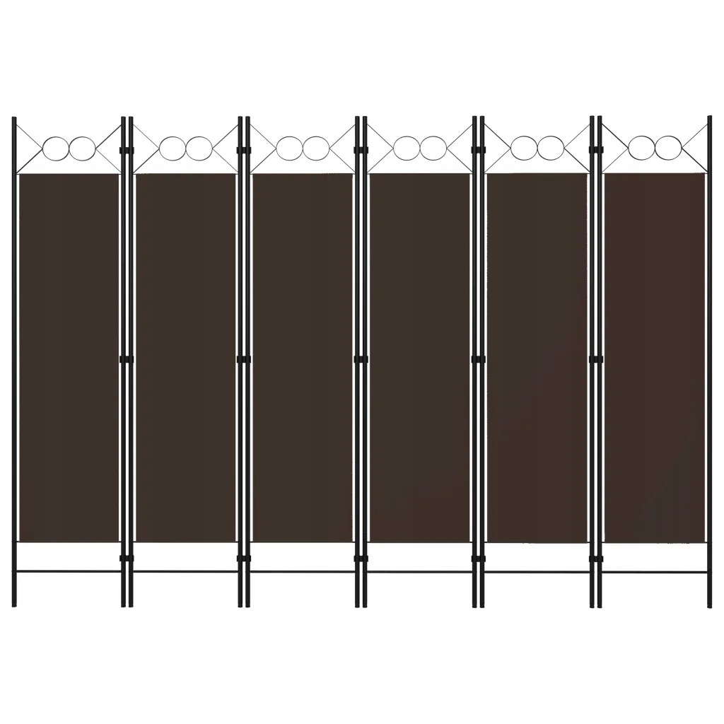 Parawan 6-panelowy, brązowy, 240 x 180 cm