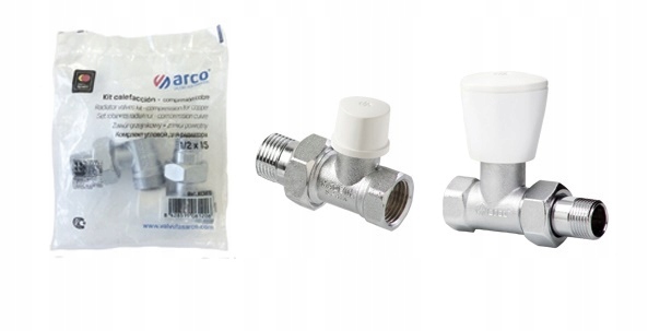 Arco Sada Jednoduchých Radiátorových Ventilů Teide Plus 1/2"