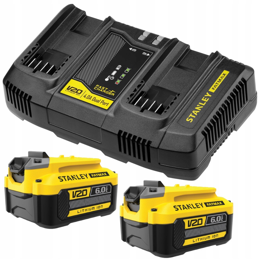 Stanley Ładowarka dwugniazdowa 14,4-18V V20 SFMCB24 2x aku 6Ah SFMCB206