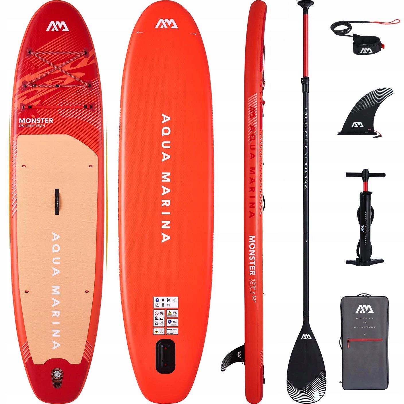 Deska Sup pompowana board zestaw z wiosłem Aqua Marina Monster 12'0" 366 cm