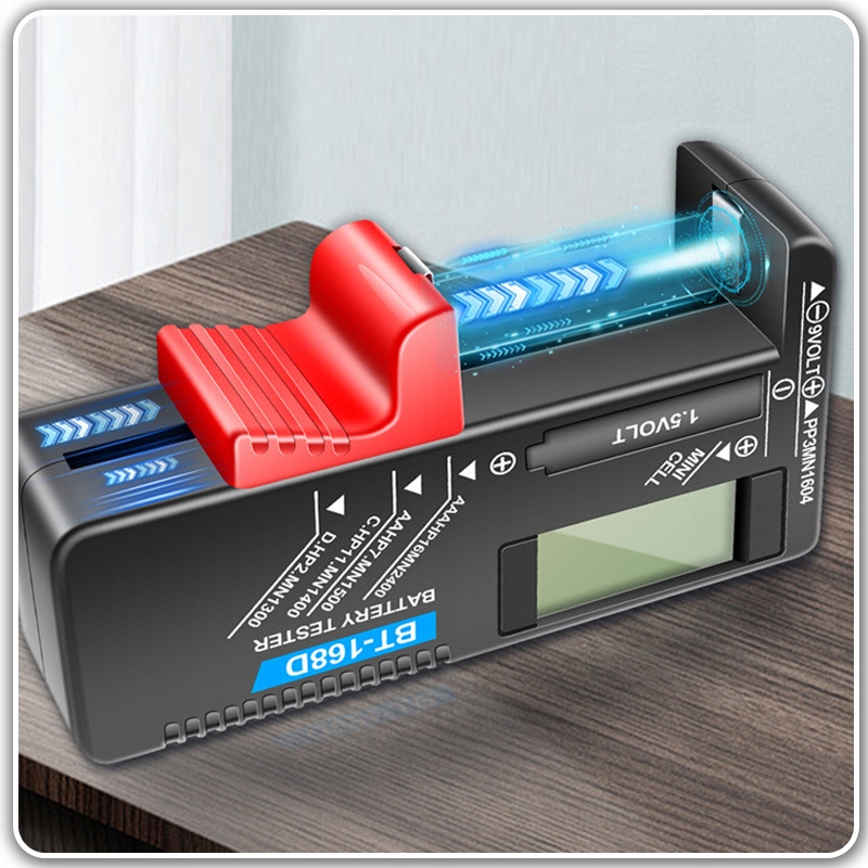CYFROWY TESTER MIERNIK BATERII AKUMULATORKÓW WOLTOMIERZ LCD AA AAA C D 9V Model BT-168D