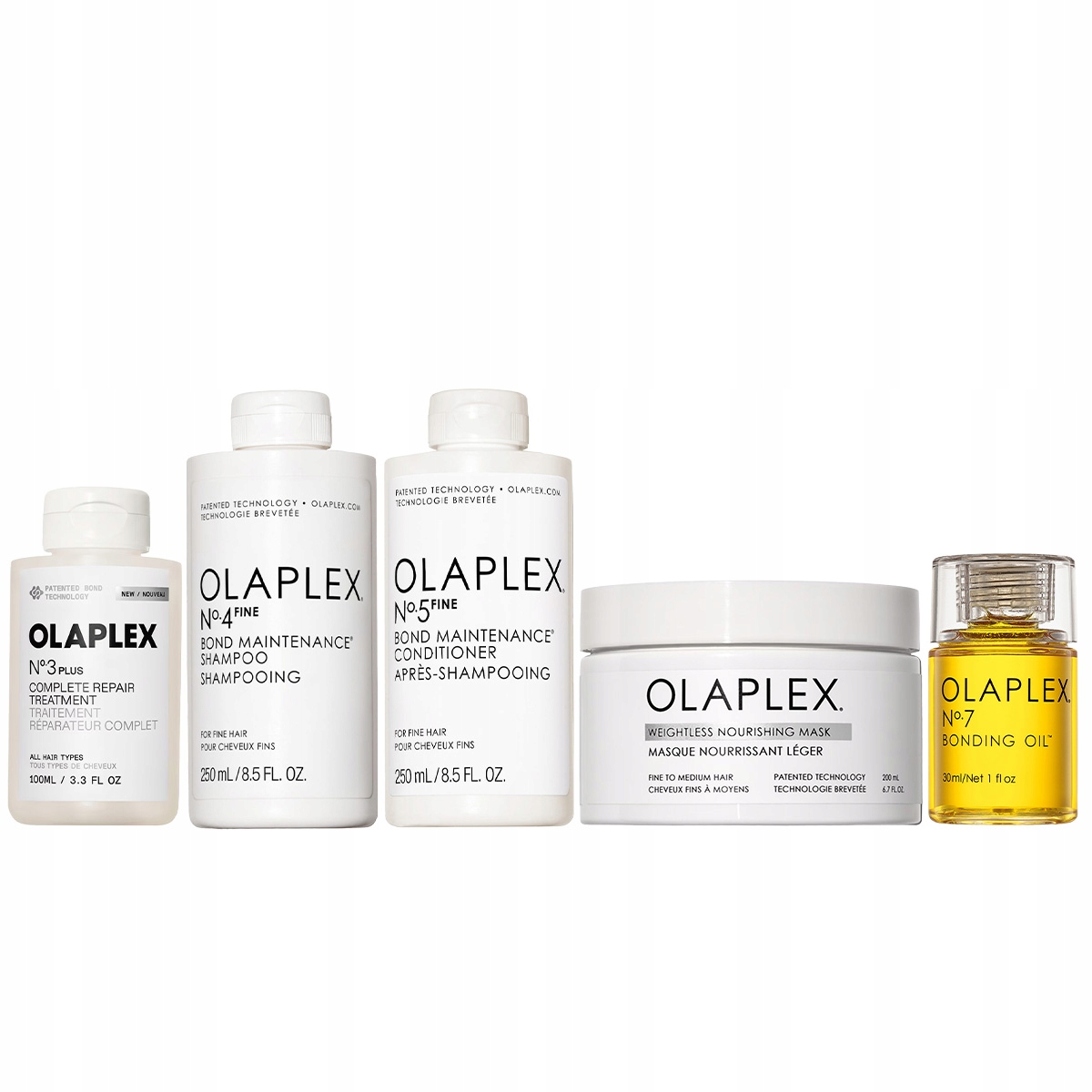 Olaplex sada kúra No3Plus šampon No4Fine kondicionér No5Fine maska olej